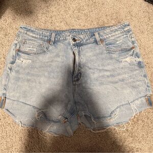 American Eagle Outfitters Light Wash Distressed Jean Shorts